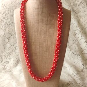 Chunky Helix Style Beaded Necklace